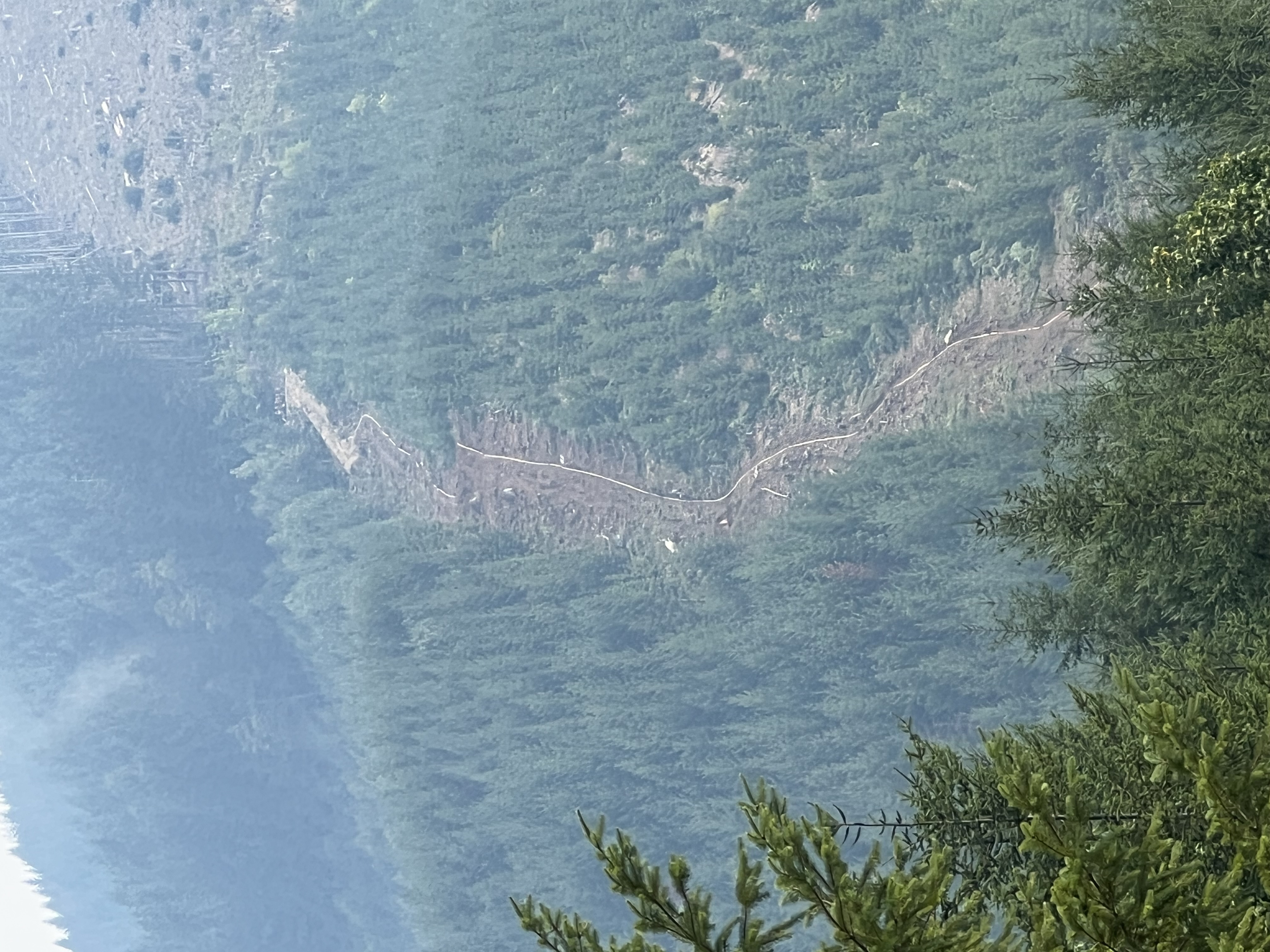 Image of a tether line, which was used as the primary defense against the fire.