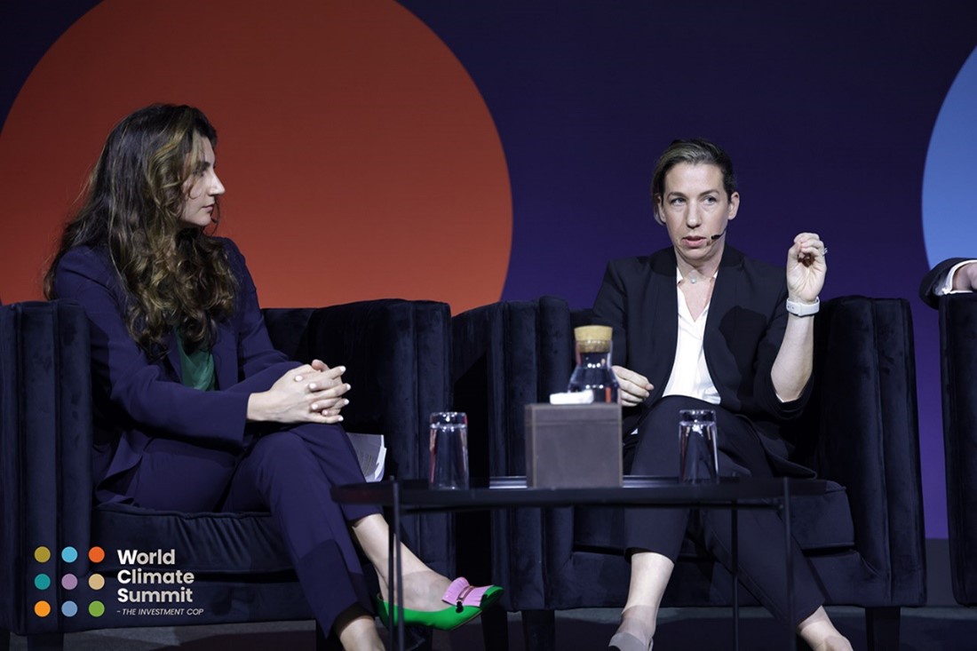 Image of Alicia during panel discussion at COP28.