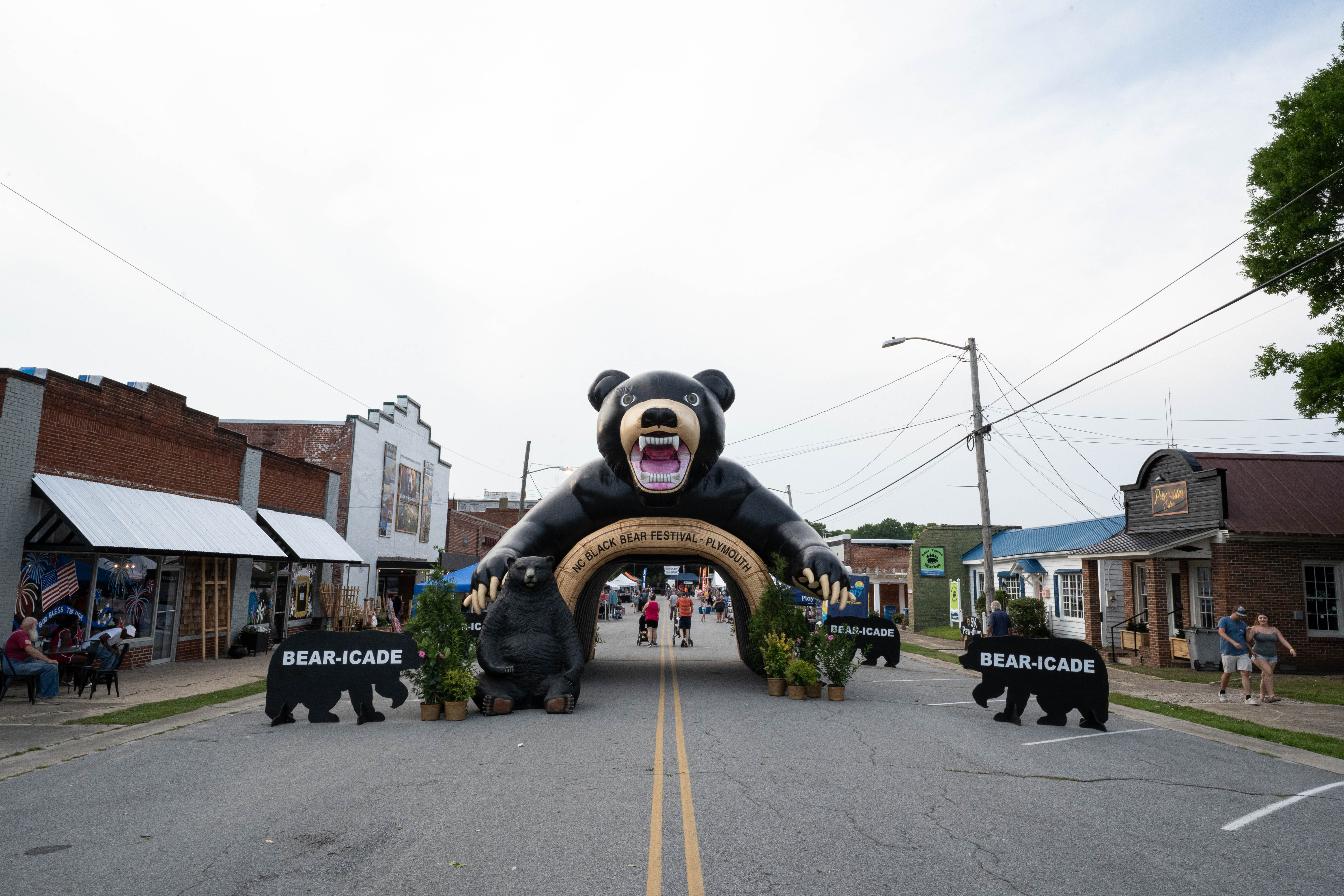 Image of a blow-up bear at the festival. 